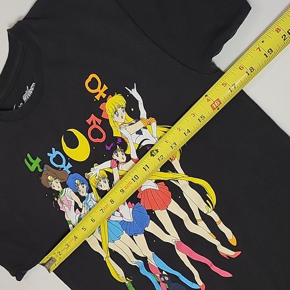 Y2K Sailor Moon Group Symbols Naoko Takeuchi T-Shirt Black Size Small Anime - Picture 6 of 11